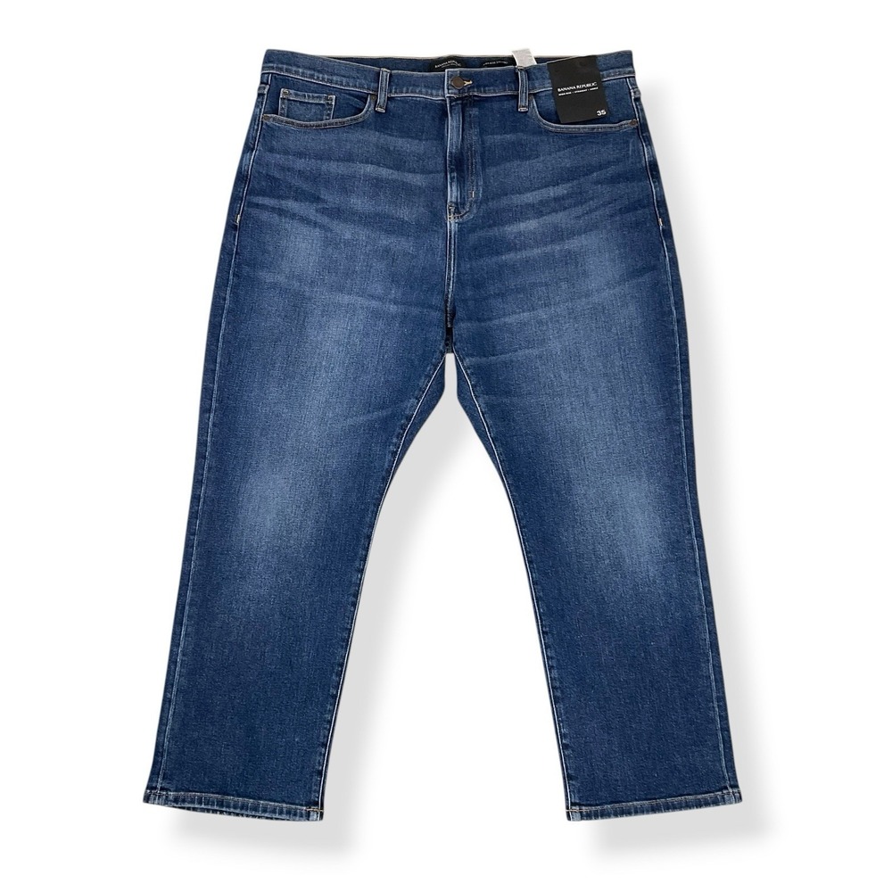 Banana Republic Jeans Women 35 (40x25.5) Blue High Rise Straight Ankle Denim NWT